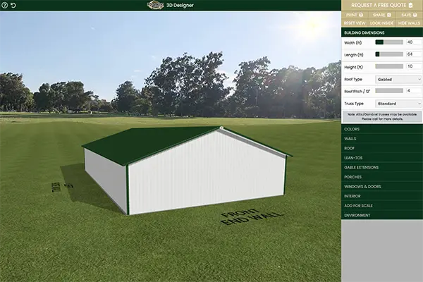 3D Pole Barn Design Tool