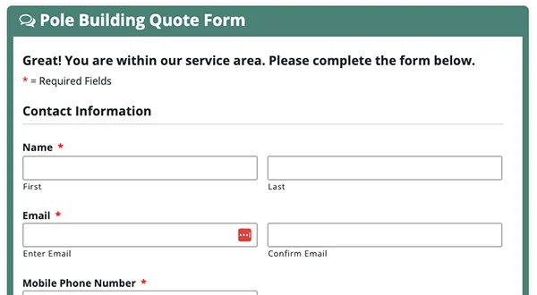 Our standard quote request form