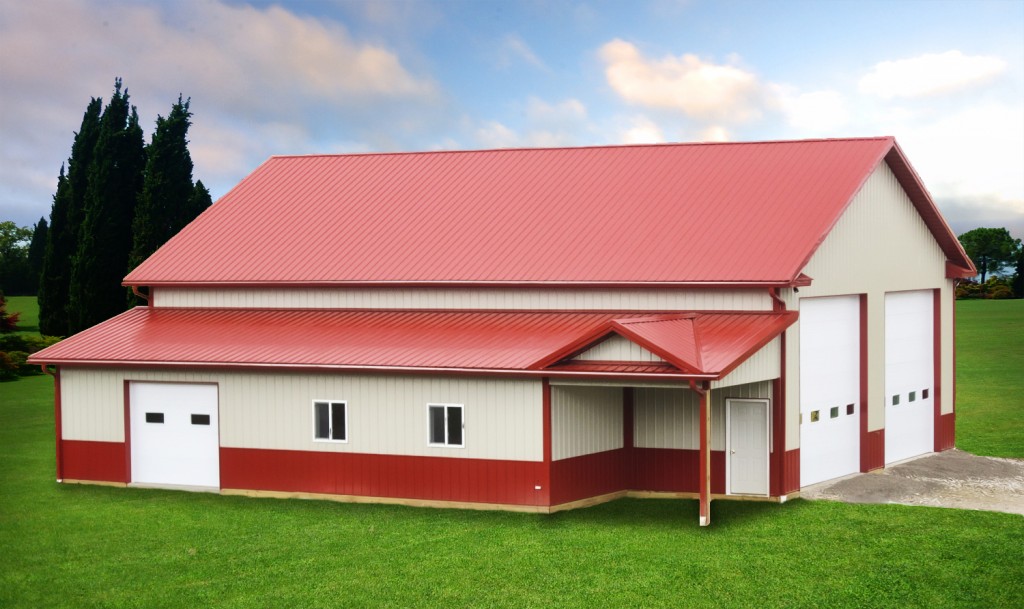 Two Tone Wainscot For Pole Barns Pole Buildings   Jim M. 1024x609 1 