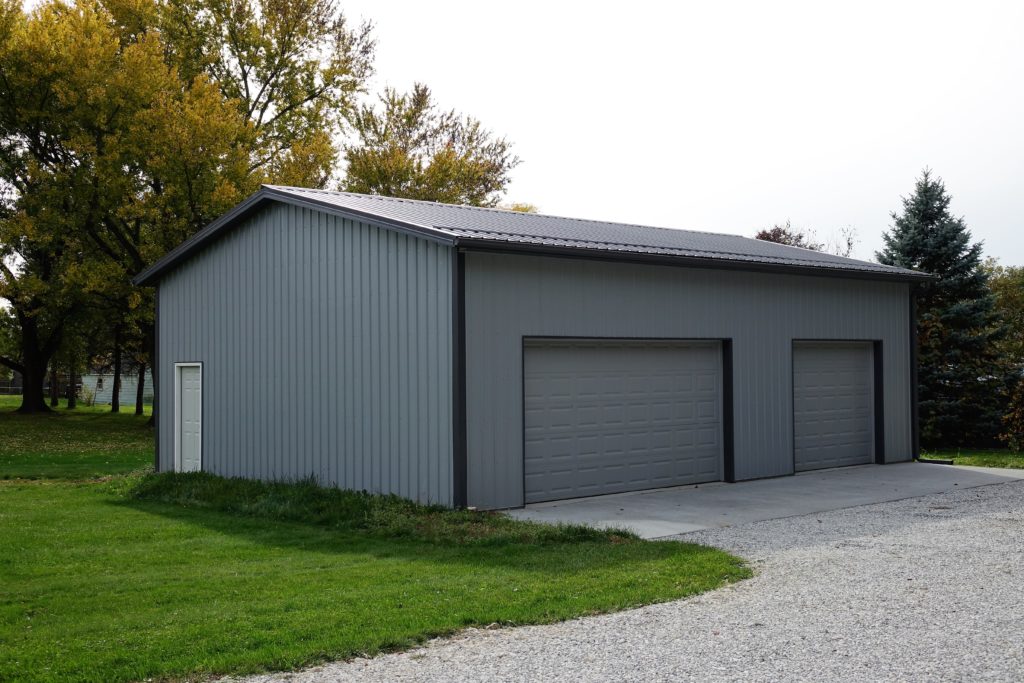 Pole Barn Building  - Building 192 - Medium Garage - Light Gray & Charcoal
