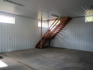 garage with stairs for second floor