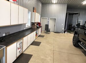 cabinets inside a garage