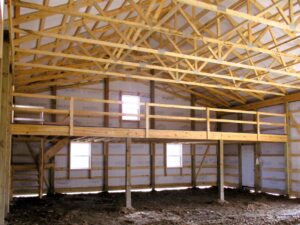 Pole building with loft - interior view